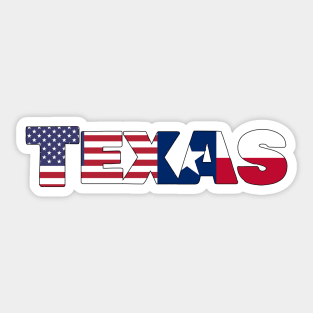 Texas State/American Flag Logo Sticker